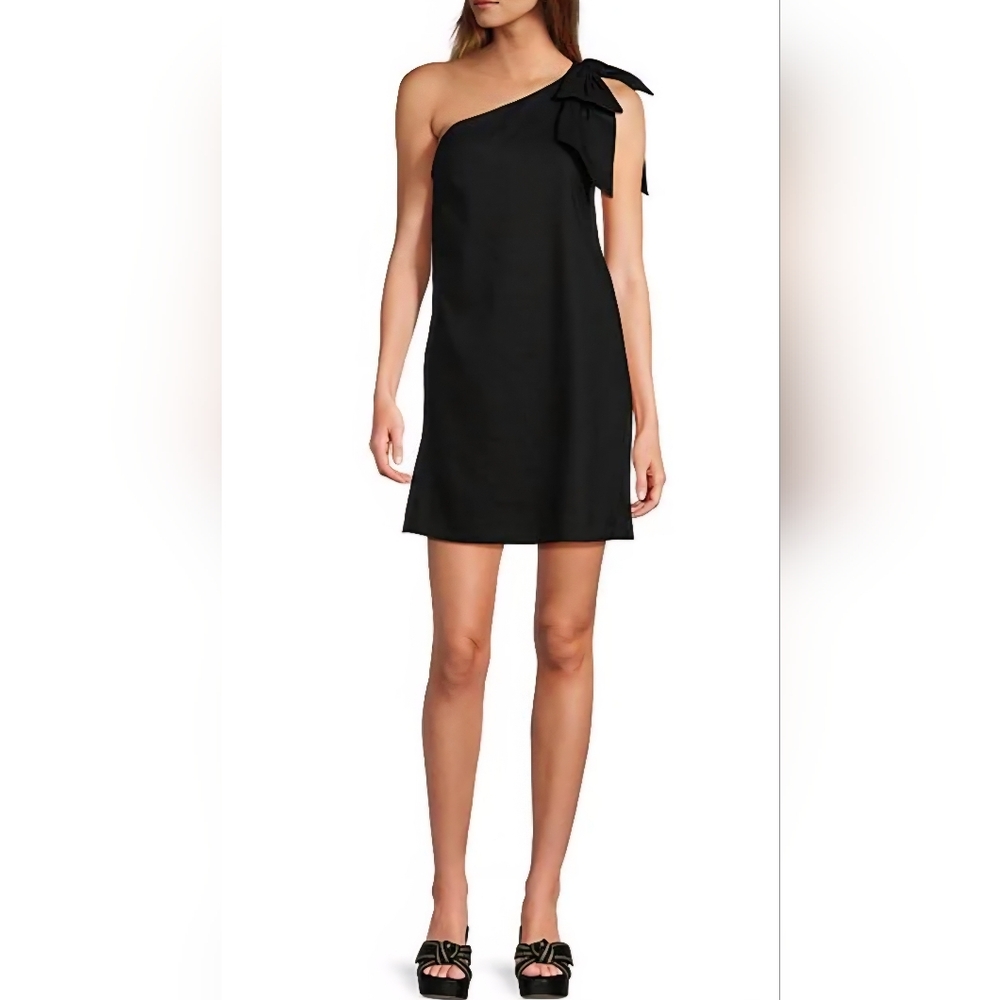 Antonio Melani Asymmetrical One-shoulder Navy Dress, Size 18 - Picture 3 of 9